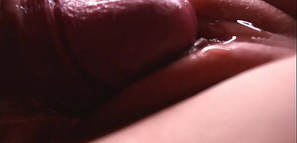  SLOW MOTION. Extremely close-up. Sperm dripping down the pussy